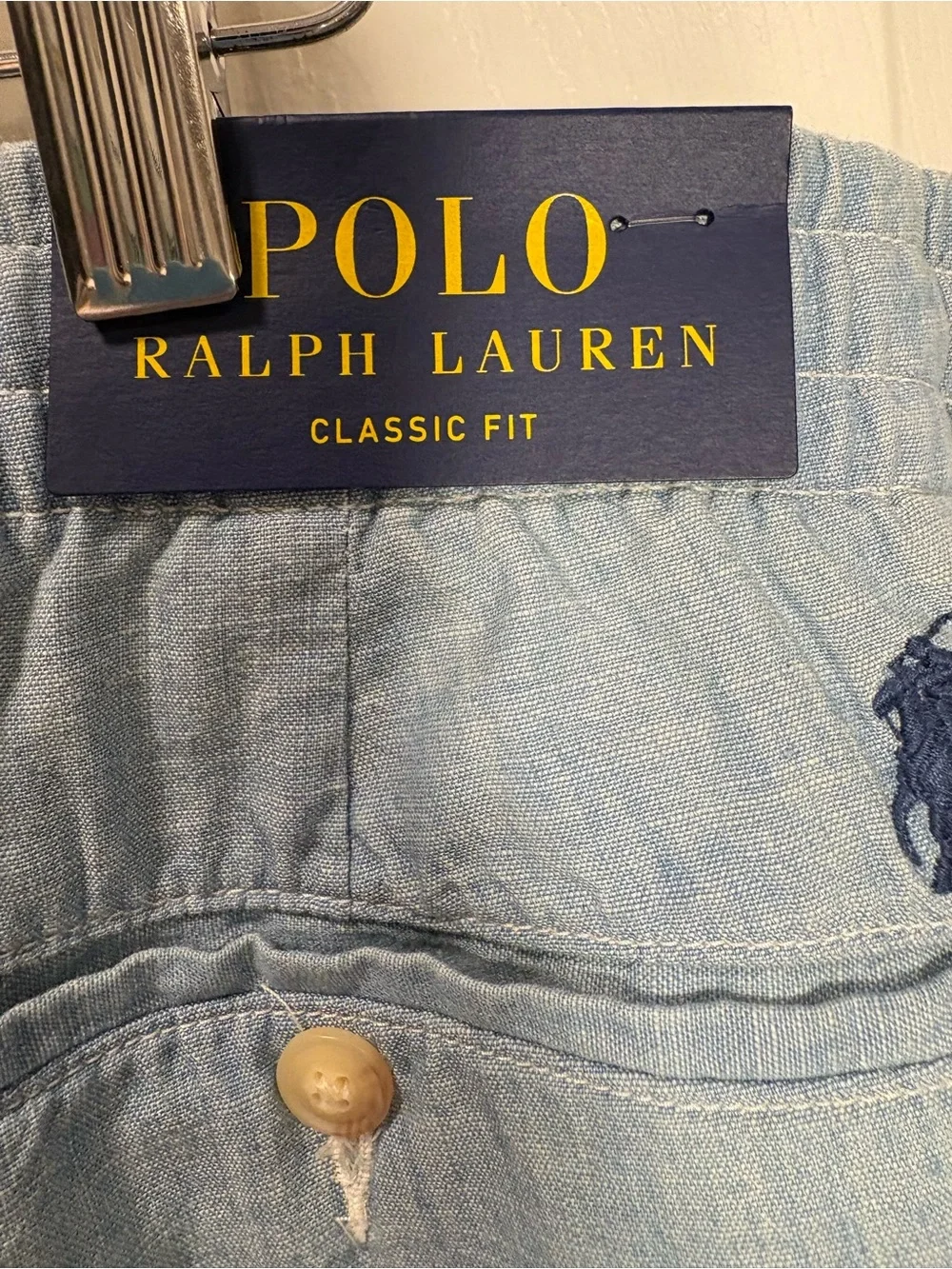 NWT Polo Ralph Lauren Men’s Chambray Cotton Pants Beach Vacation XXL